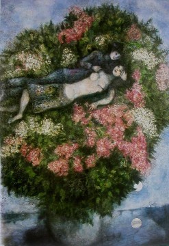マルク・シャガール Painting - ライラックの恋人たち 現代マルク・シャガール